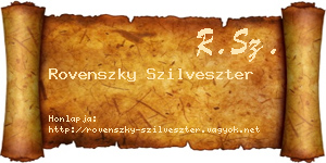 Rovenszky Szilveszter névjegykártya
